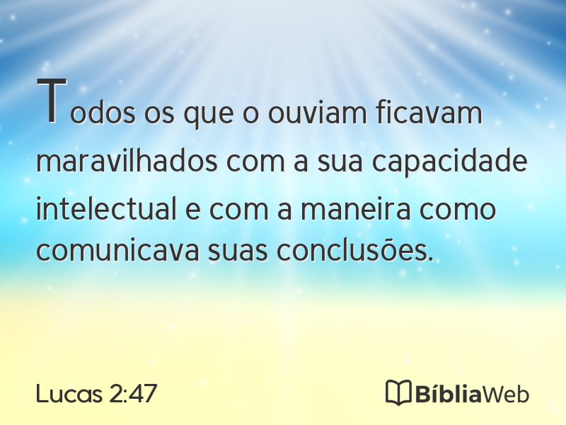 Lucas 2:47 em imagem para compartilhar