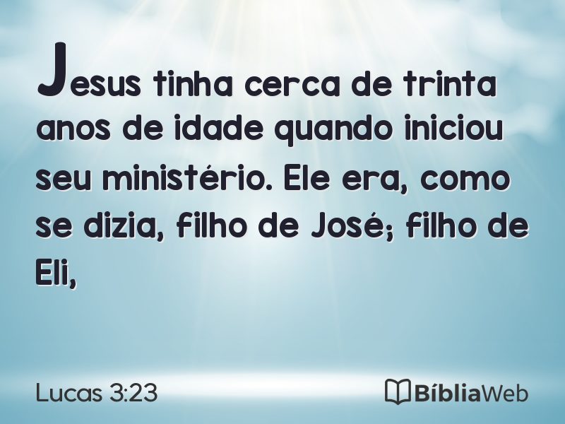 Lucas 3:23 em imagem para compartilhar
