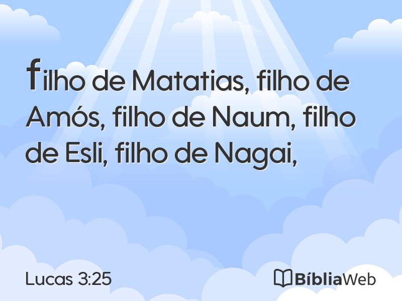 Lucas 3:25 em imagem para compartilhar