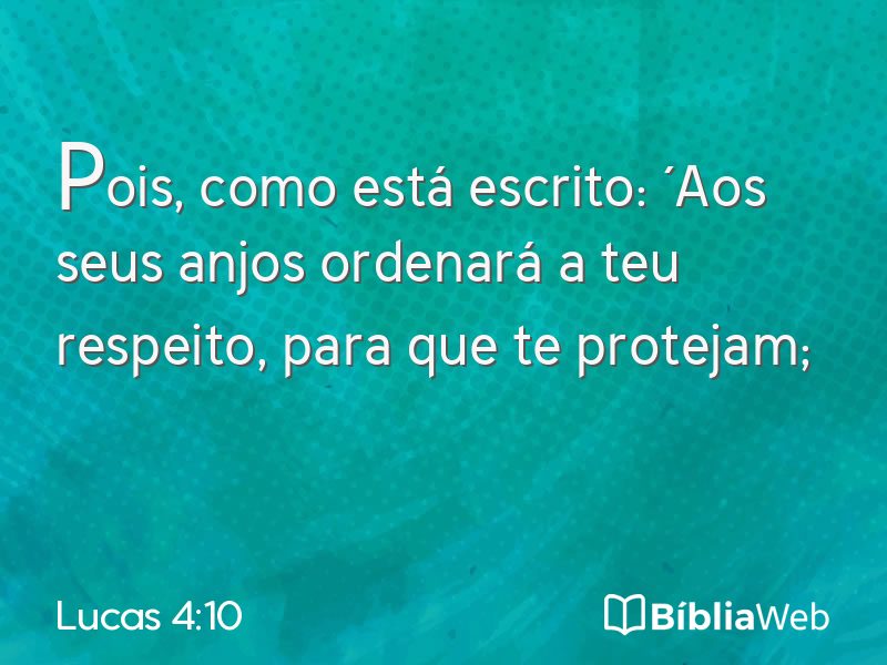 Lucas 4:10 em imagem para compartilhar