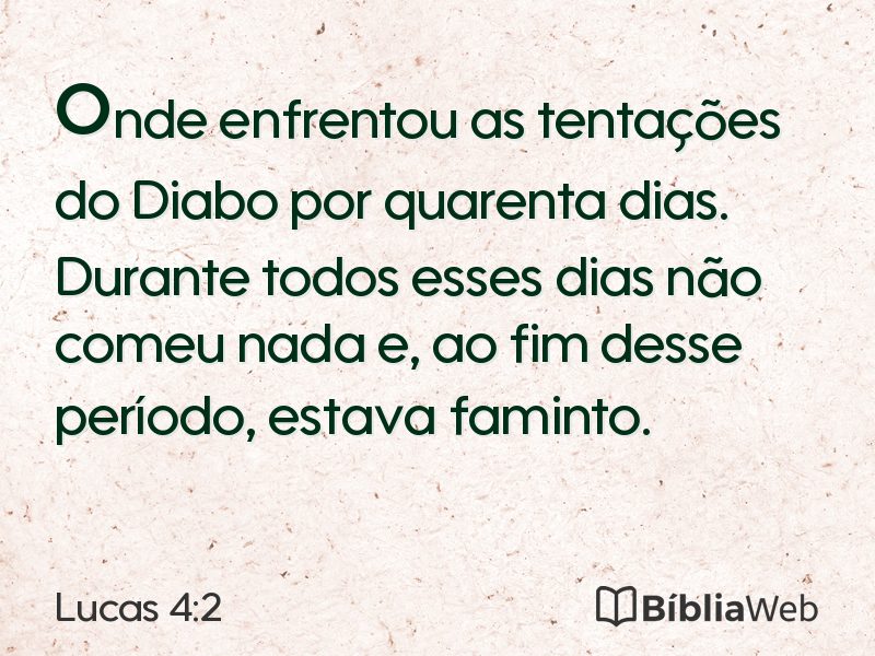 Lucas 4:2 em imagem para compartilhar