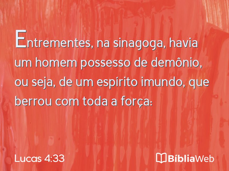 Lucas 4:33 em imagem para compartilhar