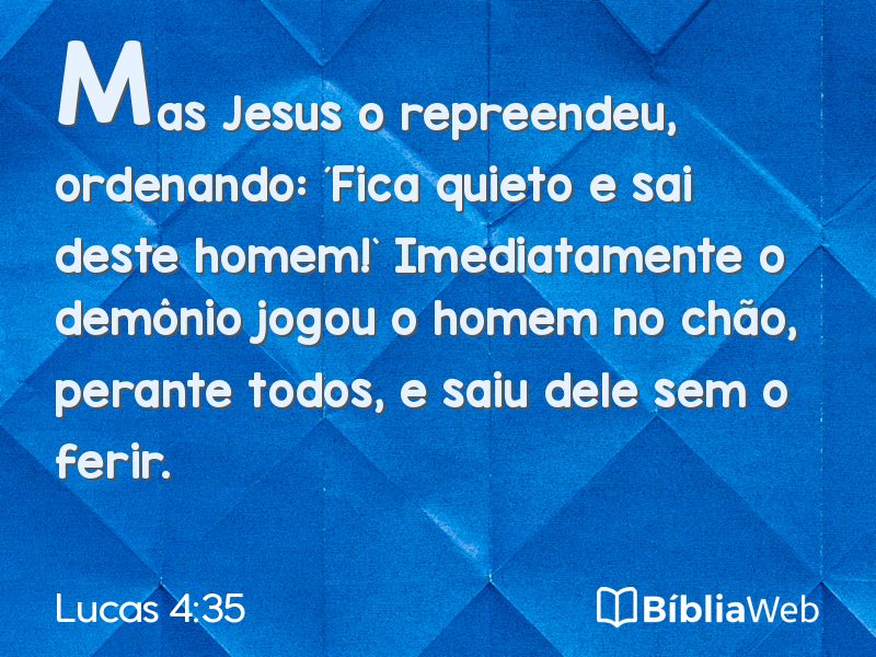 Lucas 4:35 em imagem para compartilhar