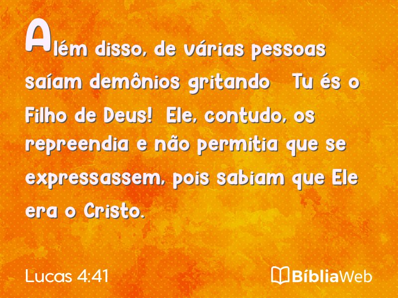 Lucas 4:41 em imagem para compartilhar