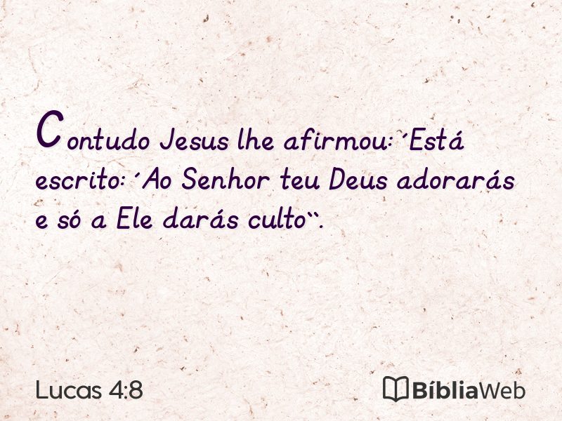 Lucas 4:8 em imagem para compartilhar