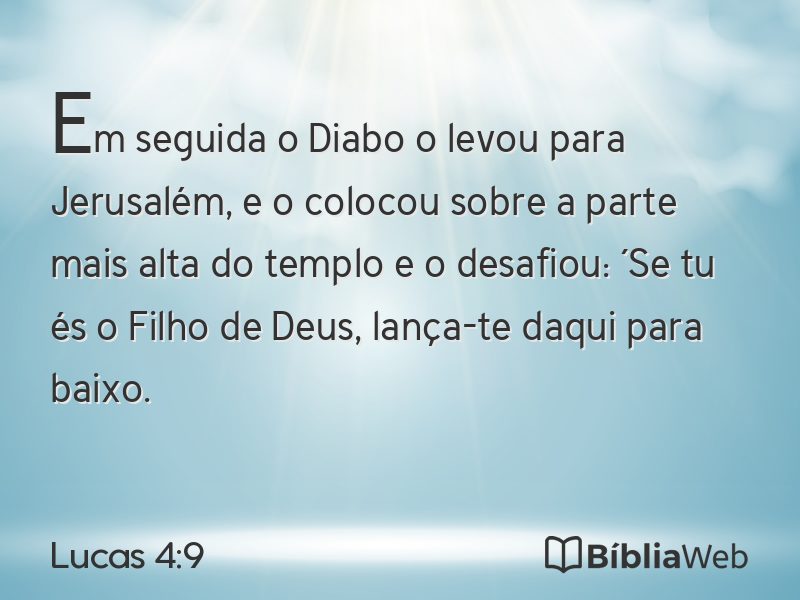 Lucas 4:9 em imagem para compartilhar
