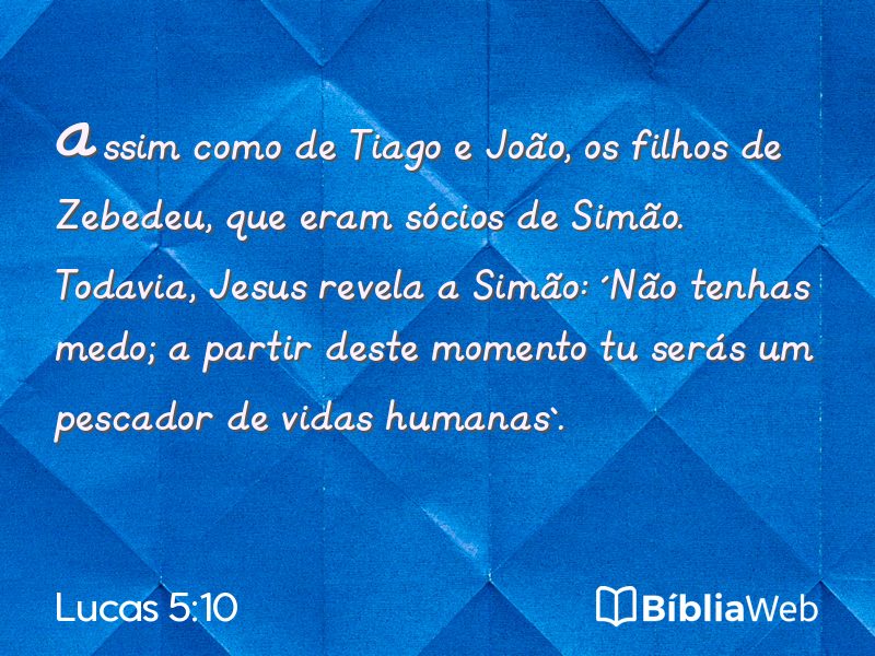 Lucas 5:10 em imagem para compartilhar