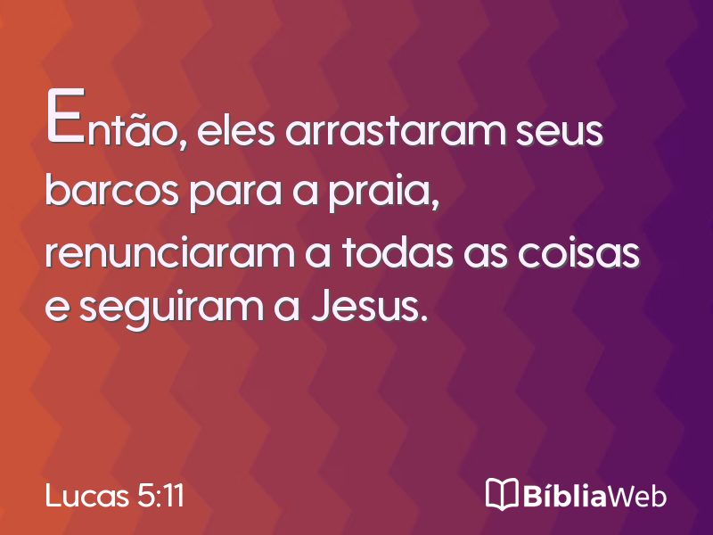 Lucas 5:11 em imagem para compartilhar
