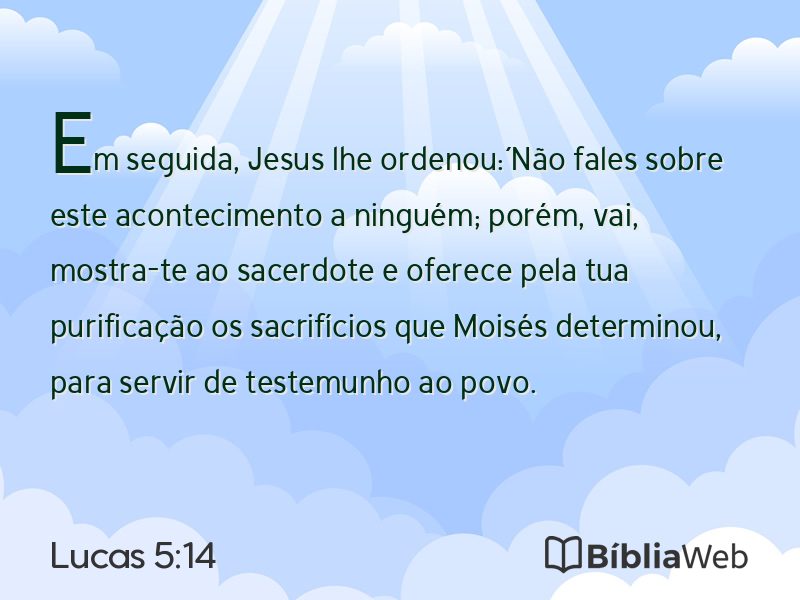 Lucas 5:14 em imagem para compartilhar