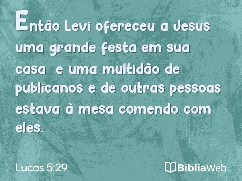 Lucas 5:29 em imagem para compartilhar