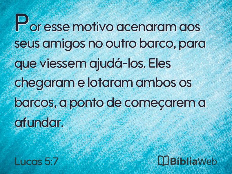 Lucas 5:7 em imagem para compartilhar