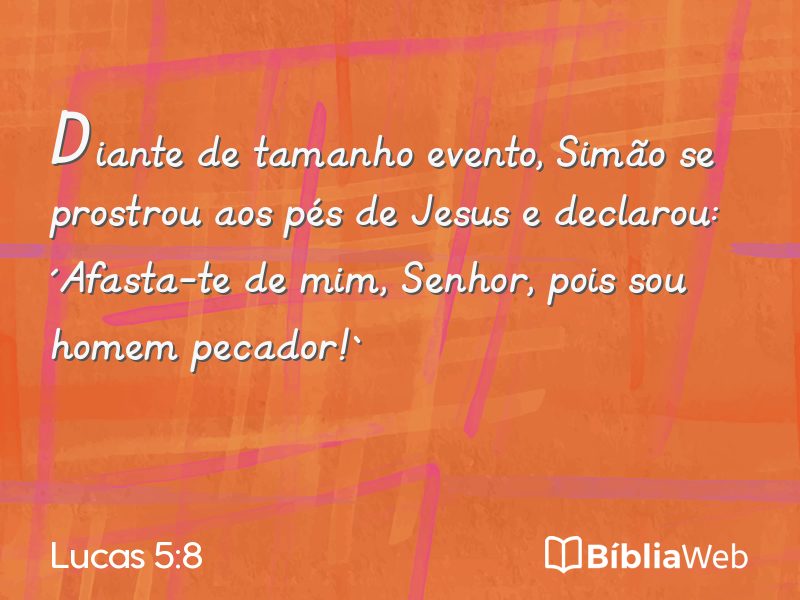 Lucas 5:8 em imagem para compartilhar