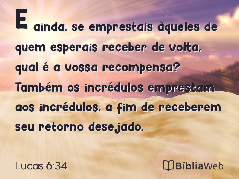 Lucas 6:34 em imagem para compartilhar