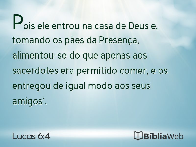 Lucas 6:4 em imagem para compartilhar