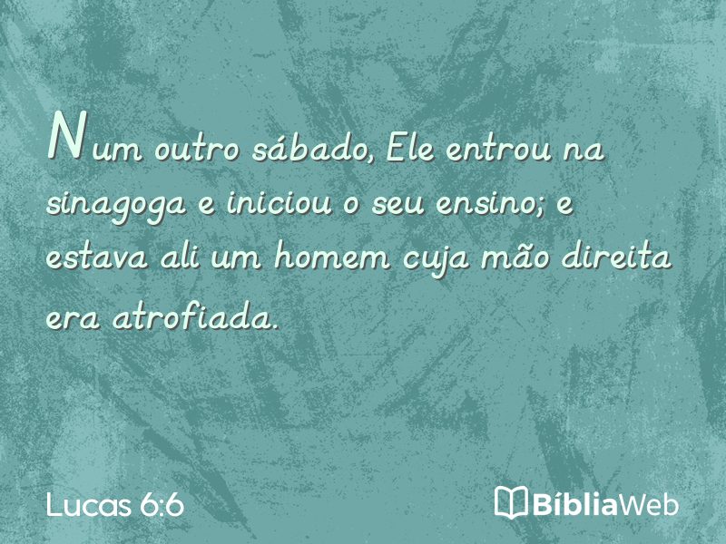 Lucas 6:6 em imagem para compartilhar