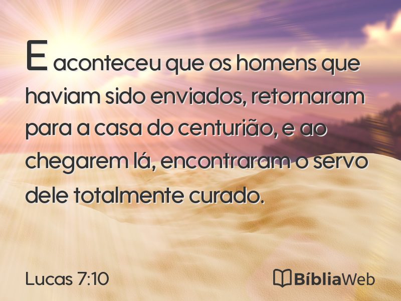 Lucas 7:10 em imagem para compartilhar