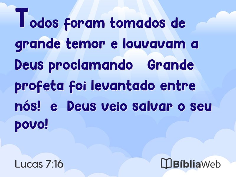 Lucas 7:16 em imagem para compartilhar