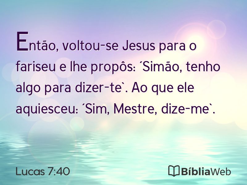 Lucas 7:40 em imagem para compartilhar