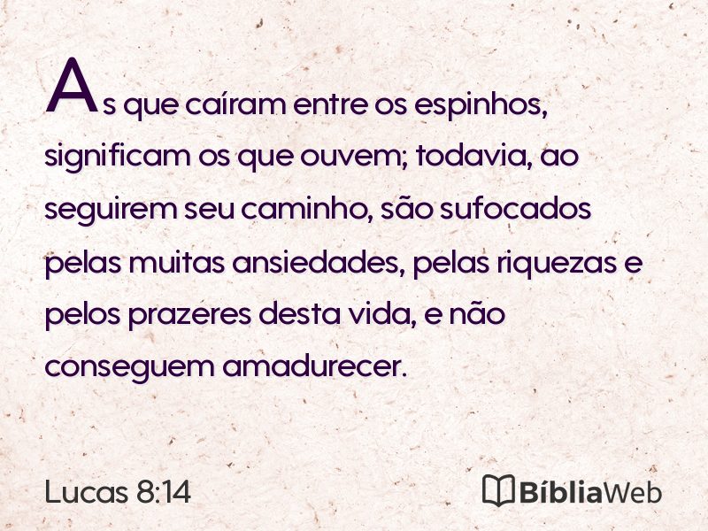 Lucas 8:14 em imagem para compartilhar