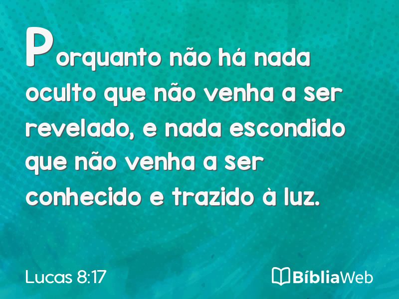 Lucas 8:17 em imagem para compartilhar
