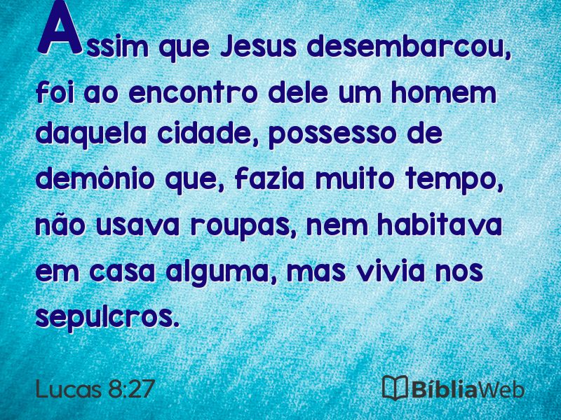 Lucas 8:27 em imagem para compartilhar