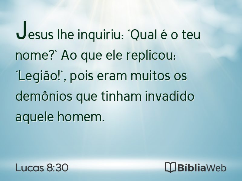 Lucas 8:30 em imagem para compartilhar