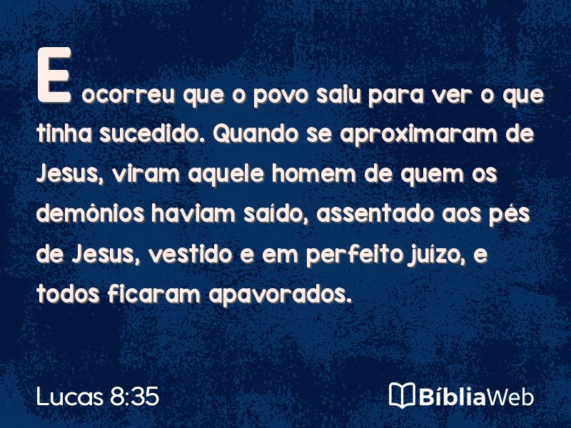 Lucas 8:35 em imagem para compartilhar