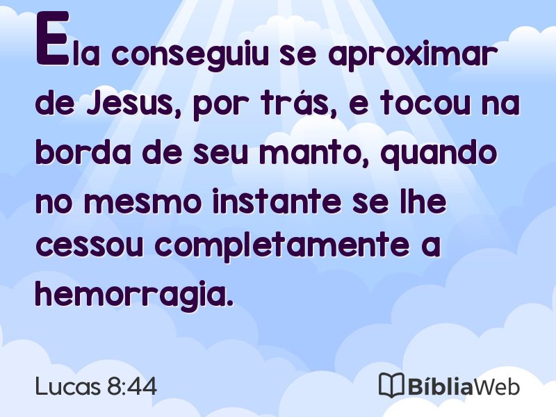 Lucas 8:44 em imagem para compartilhar