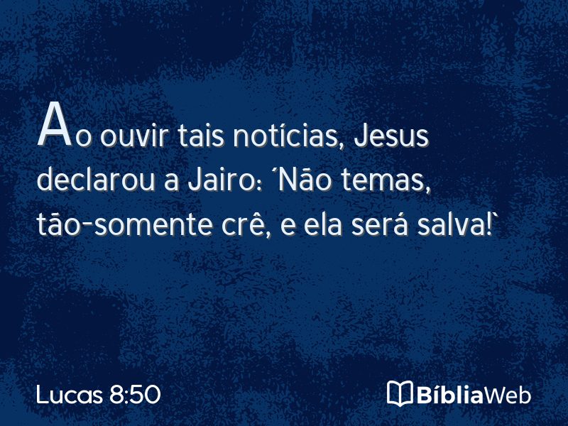 Lucas 8:50 em imagem para compartilhar