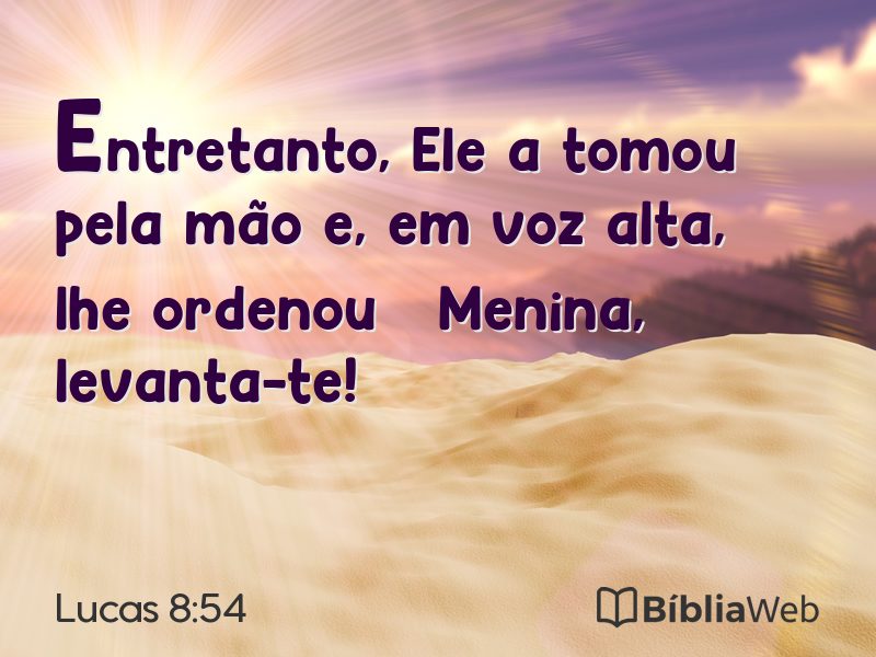 Lucas 8:54 em imagem para compartilhar