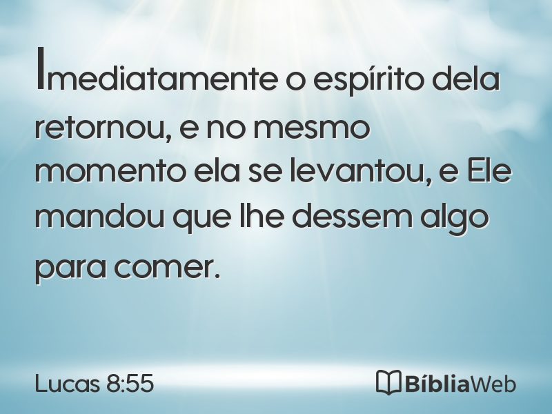 Lucas 8:55 em imagem para compartilhar