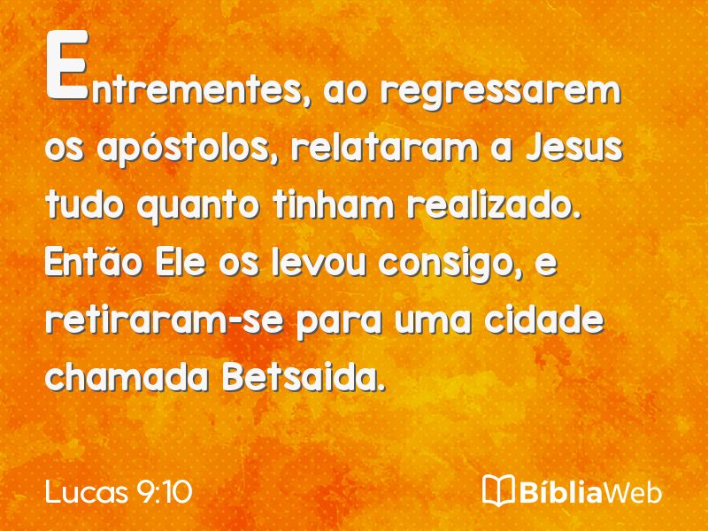 Lucas 9:10 em imagem para compartilhar