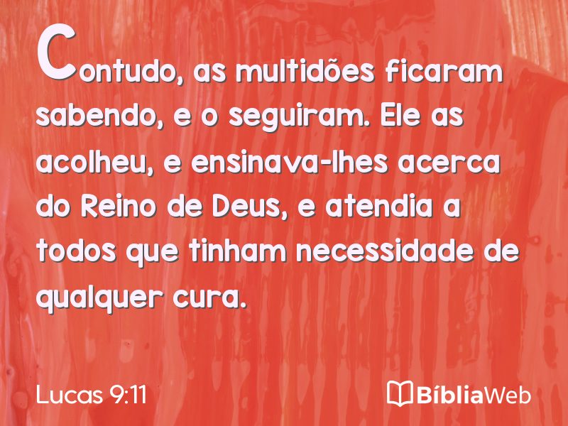 Lucas 9:11 em imagem para compartilhar