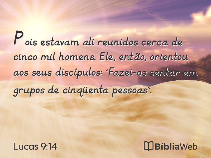 Lucas 9:14 em imagem para compartilhar