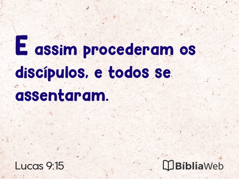 Lucas 9:15 em imagem para compartilhar