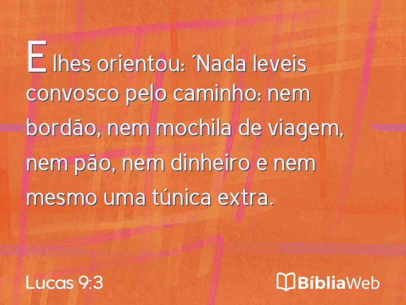 Lucas 9:3 em imagem para compartilhar