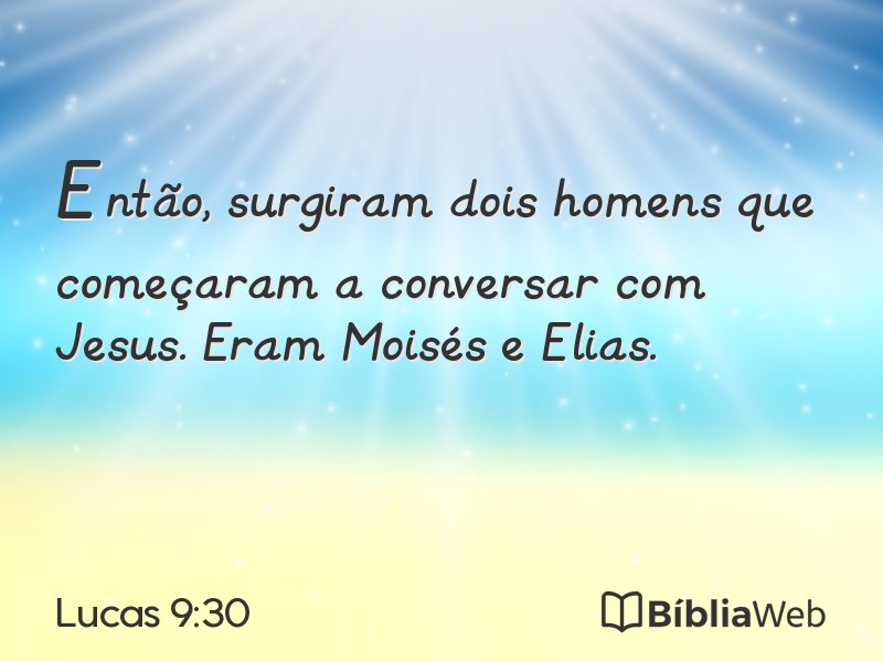 Lucas 9:30 em imagem para compartilhar
