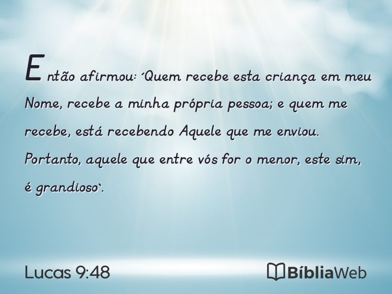 Lucas 9:48 em imagem para compartilhar