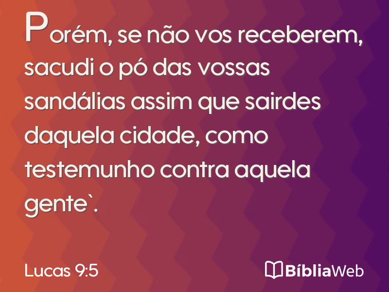 Lucas 9:5 em imagem para compartilhar