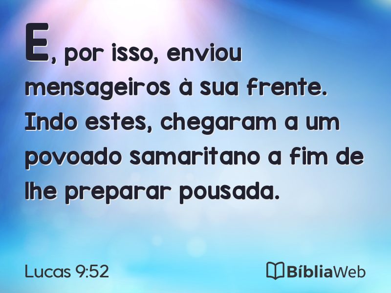 Lucas 9:52 em imagem para compartilhar