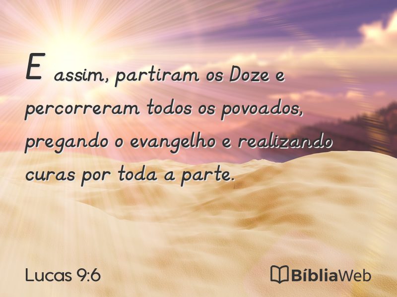 Lucas 9:6 em imagem para compartilhar