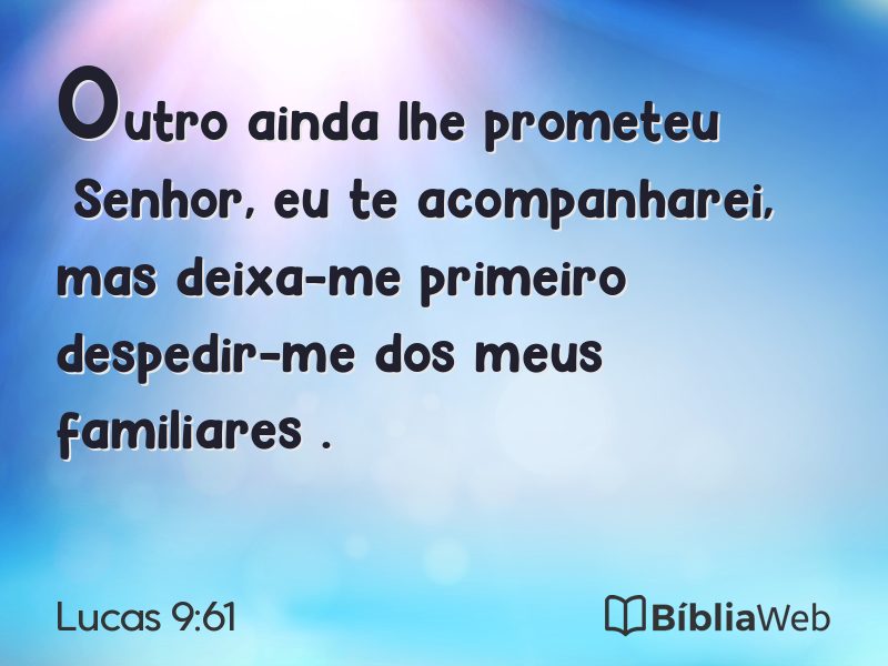 Lucas 9:61 em imagem para compartilhar