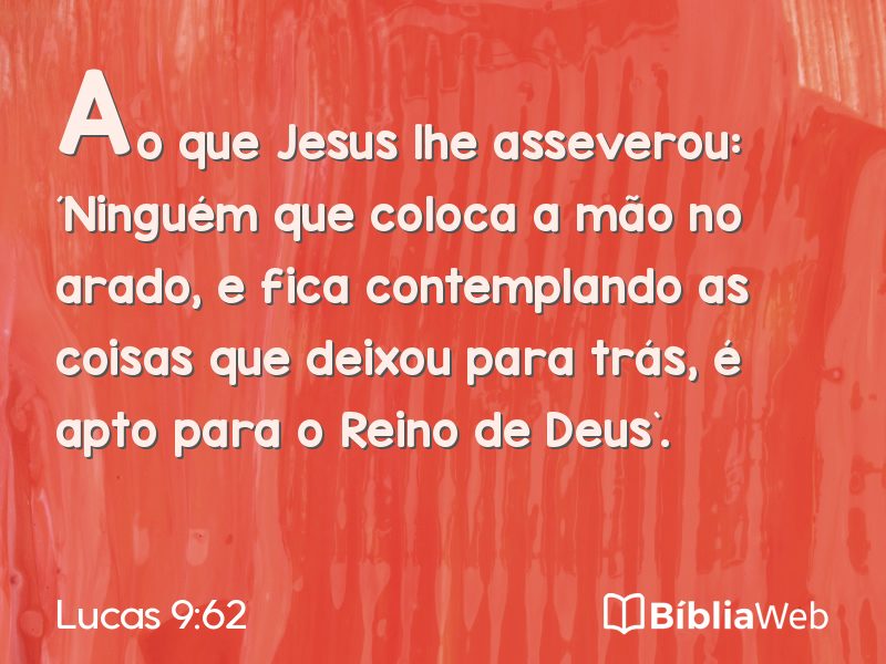 Lucas 9:62 em imagem para compartilhar