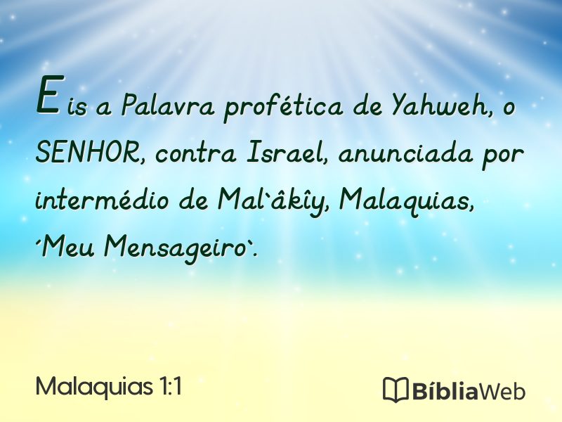 Malaquias 1:1 em imagem para compartilhar