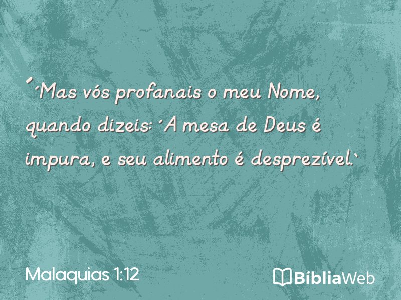 Malaquias 1:12 em imagem para compartilhar