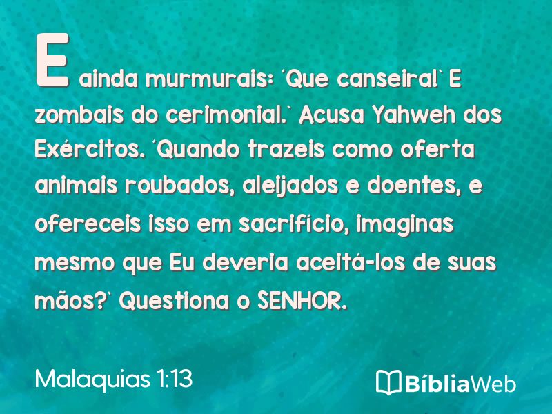 Malaquias 1:13 em imagem para compartilhar