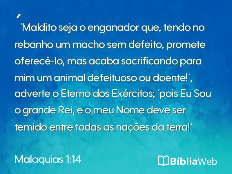 Malaquias 1:14 em imagem para compartilhar