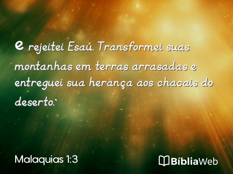 Malaquias 1:3 em imagem para compartilhar