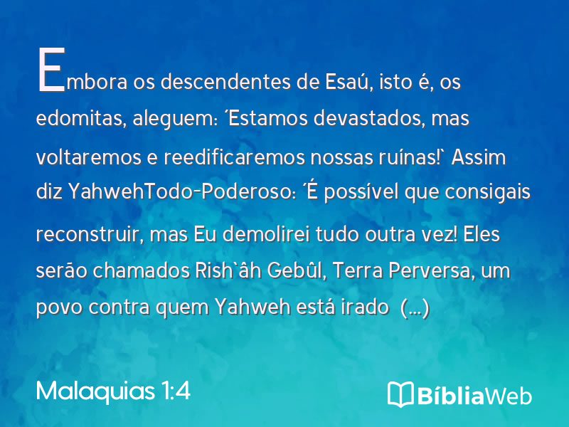 Malaquias 1:4 em imagem para compartilhar