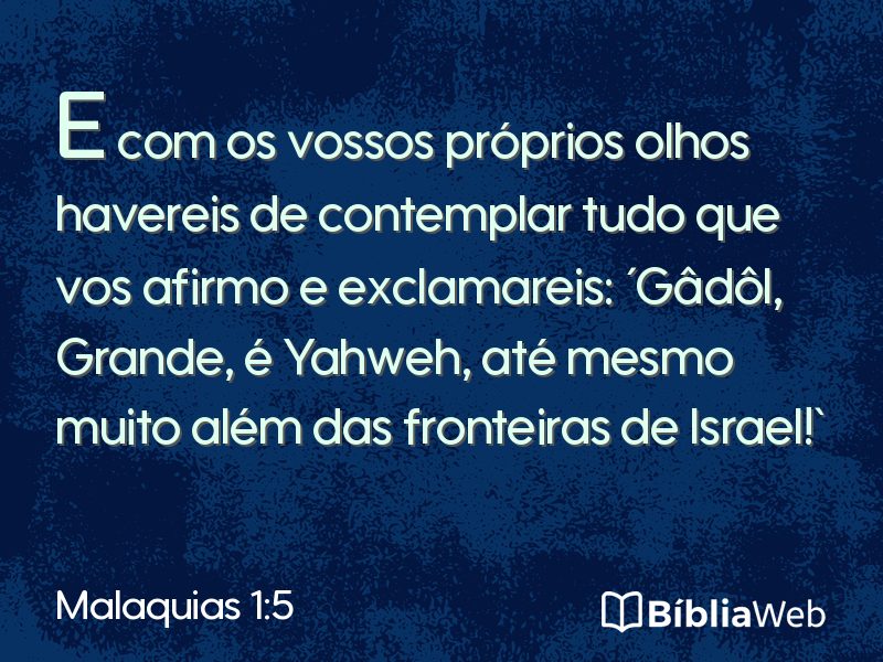 Malaquias 1:5 em imagem para compartilhar